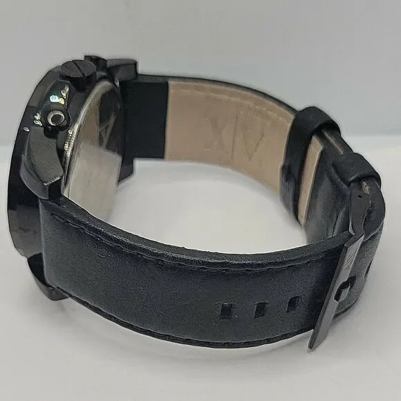 Armani Exchange AX2098 Men's Black Leather Analog Dial Quartz Wrist Watch BC463